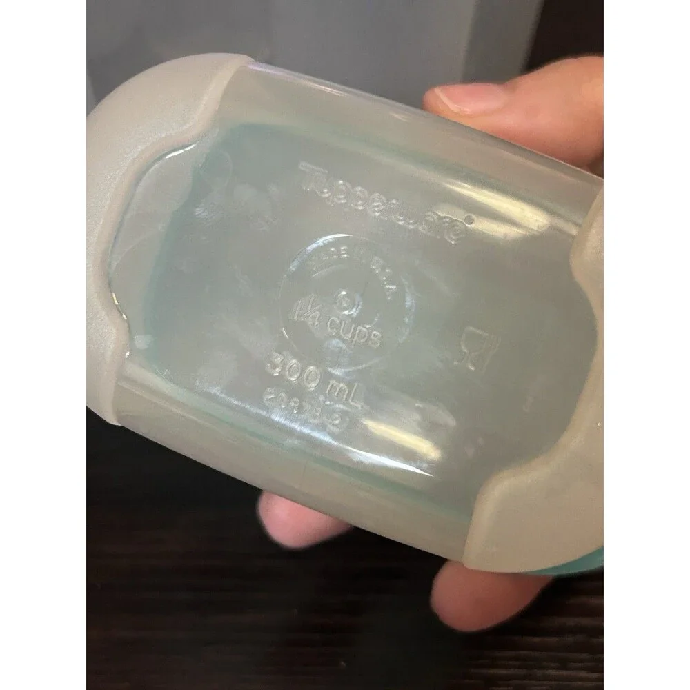 Set Of 3 Tupperware Freezer Mates 5 Cup & Two Mini 300mL Containers Aqua W/ Lids